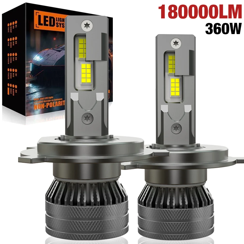 180000LM H7 Led Canbus Car Headlight Bulbs 360W  H4 Led Lamp H8 H9 H11 HB3 9005 HB4 9006 H1 9012 Hir2 LED 6000K Fog Light 12V