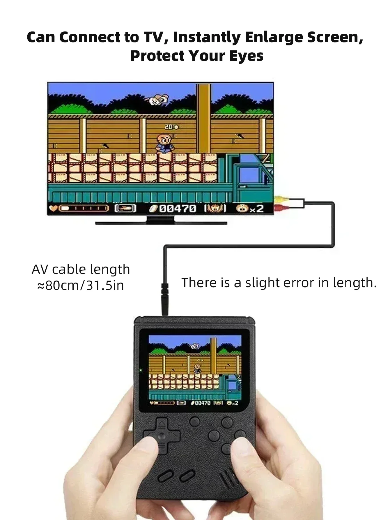 Portátil Retro Handheld Game Console, Mini Game Console, Embutido 400, Estojo de Bolso, 3 ", LCD, Presente de Natal