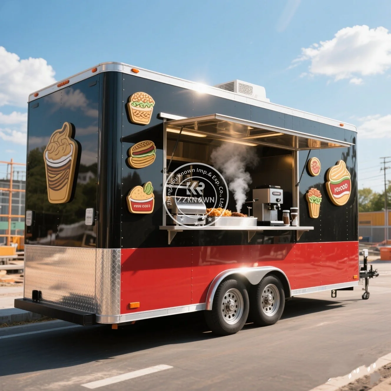 

Food Car Coffee Trailers Concession Food Trailer Ice Cream Truck Hot Dog Cart Mobile Square Food Trailer for Sale