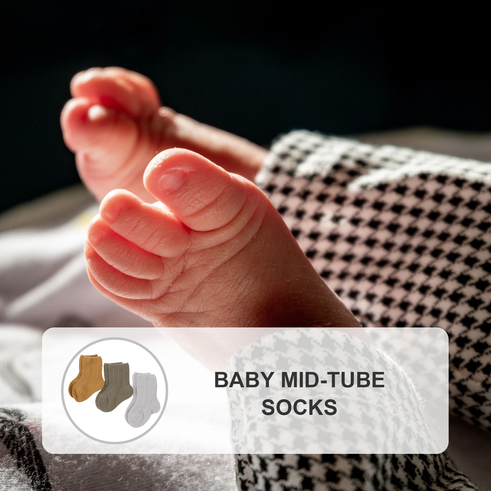 

3 Pairs Baby Socks Newborn Toddler Stockings 6-12 Months Military Green Mid Calf Length Baby Winter Socks Spring Autumn Use