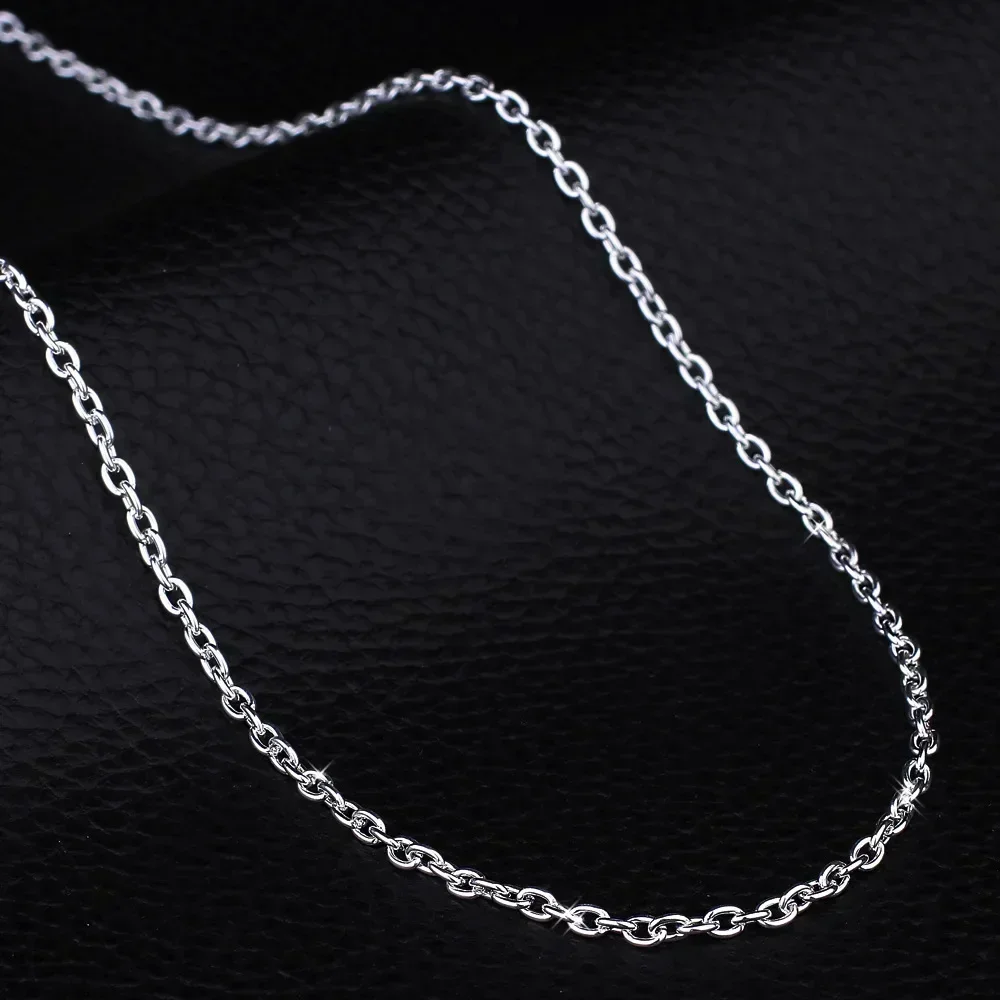 wholesale 5pcs/lot 925 Sterling Silver Chain necklace,Fashion Men/Women DIY Jewelry Rolo Chain 1mm Necklace 16 18 20 22 24\