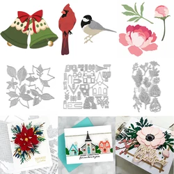 Winter Village Greenery Birds Metal Cutting Dies,Embossing Diecut For DIY Card Making Scrapbooking Crafting Supplies,Template