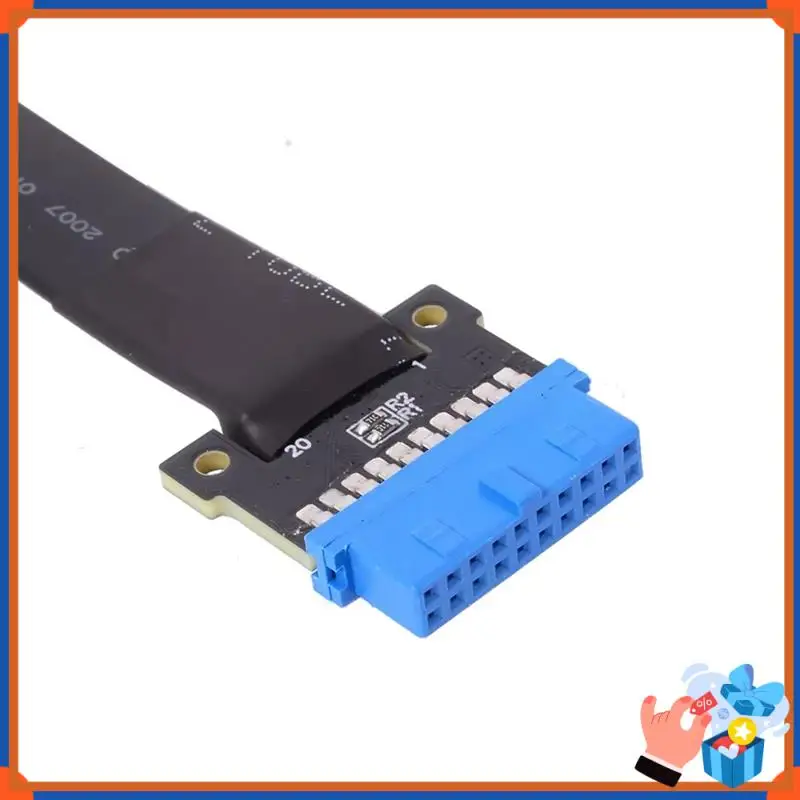 Compact USB 3.0 Type-C To Type-E 19/20P Internal Mainboard Flat Ribbon Cable Extender For ITX/ATX Pcs
