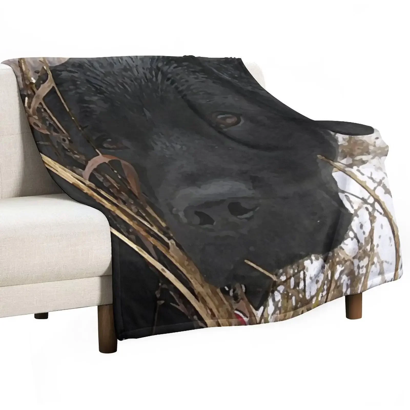 

Late Season Hunt - Black Labrador Throw Blanket Sofas Luxury Thicken Luxury St Beach Blankets