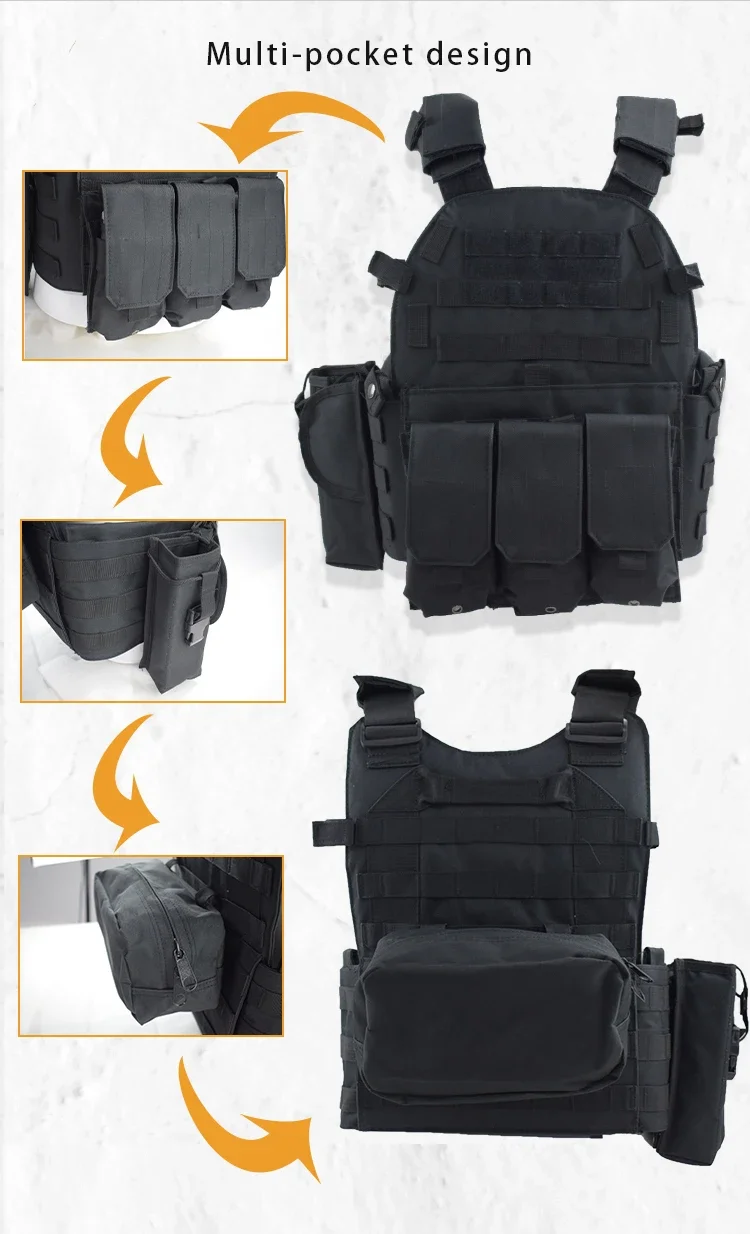 Imagem -02 - Colete Tático Body Armor para a Caça Porta-chapas Acessórios Airsoft Combate Militar Exército Wargame Bolsa Vestnylon Molle Engrenagem 6094