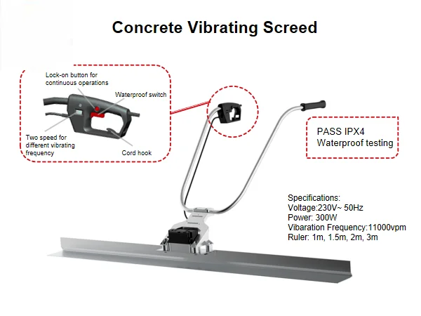 vibrating screed concrete vibratory leveller screed machine concrete floor finishing machine