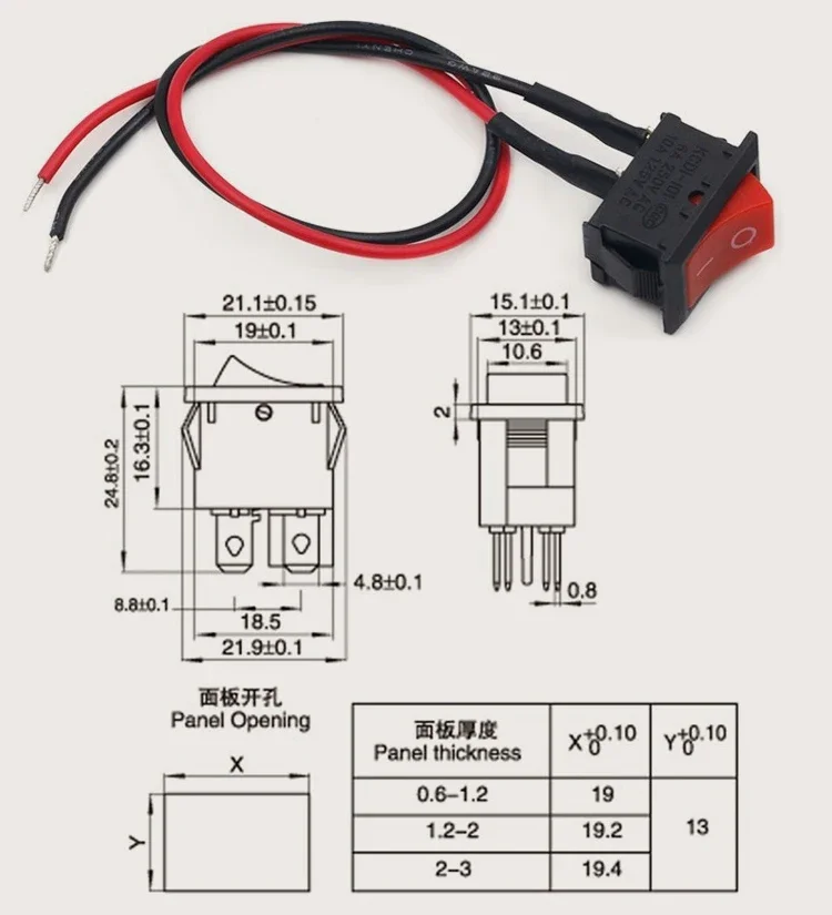 PBS-11A/B 110 Tape switch 33B Small boat type round button Low voltage circuit wire horn appliance