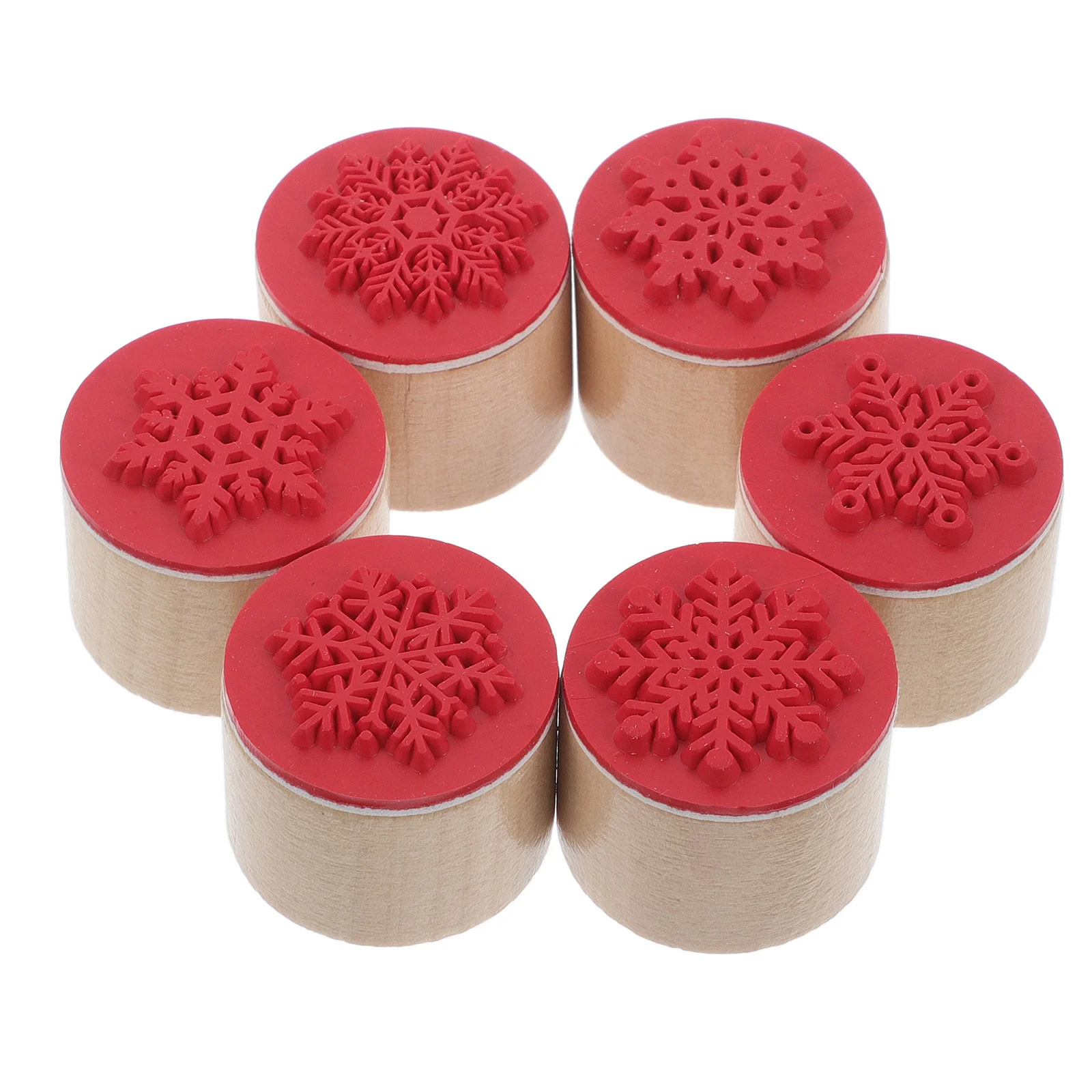 

6Pcs Wooden Vintage Pattern Stamp Round Decorative Craft for Scrapbooking DIY Card Making Journaling Projects Snowflake Printing