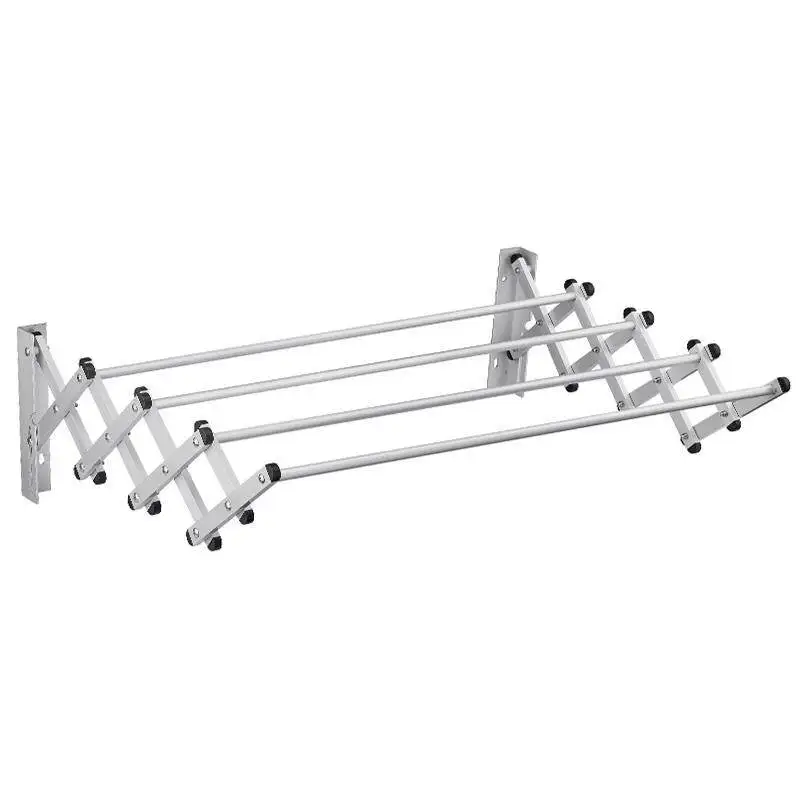 Balcony folding drying rack No punching, indoor drying rack Invisible wall rack, window Outdoor push-pull telescopic clothes dry