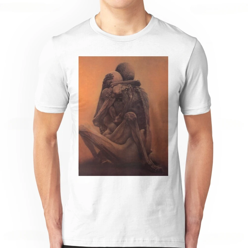 The Lovers Sadness Loneliness Skull Skeleton Atmospheric Printed Hipster Tees Untitled The Lovers By Zdzislaw Beksinski T Shirt