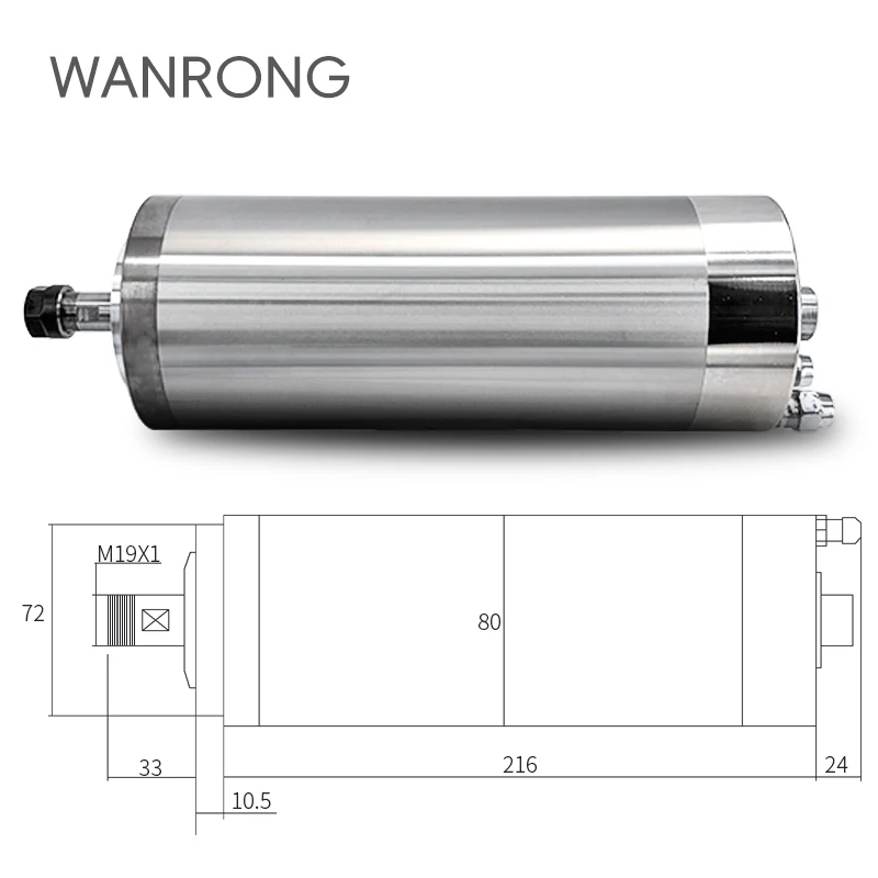Router Woodworking Water Cooled Spindle 80MM 1.5KW24000RPM High Precision Angular Contact Ceramic Ball Bearing Spindle Motor