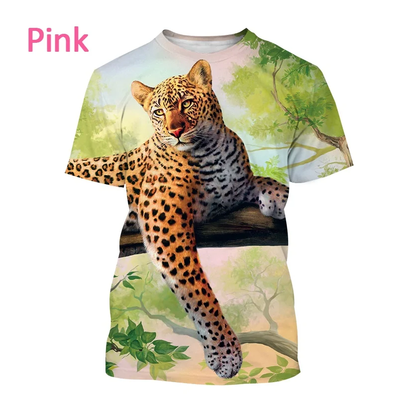 New Animal Leopard Short-sleeved T Shirt Men\'s Casual Fashion Streetwear T Shirt Unisex Harajuku Printed Top