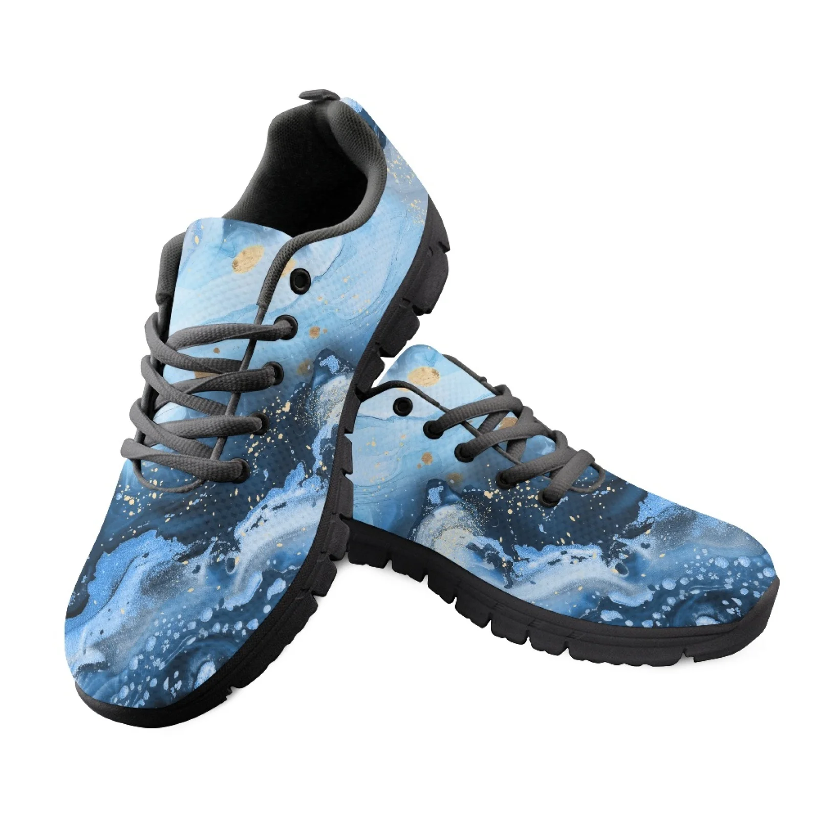 Coloranimal Marble Women Cushioned Jogging Shoes for Long Standing Hospital Floor Anti-Skid Sports Shoes for Travel