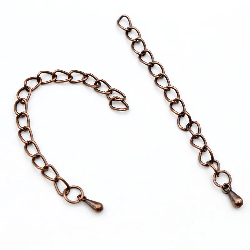 20pcs/lot 50mm/70mm 5*4mm Extended Extension Tail Chain Necklace Tail Chain Connector Findings For Bracelet Base Tray