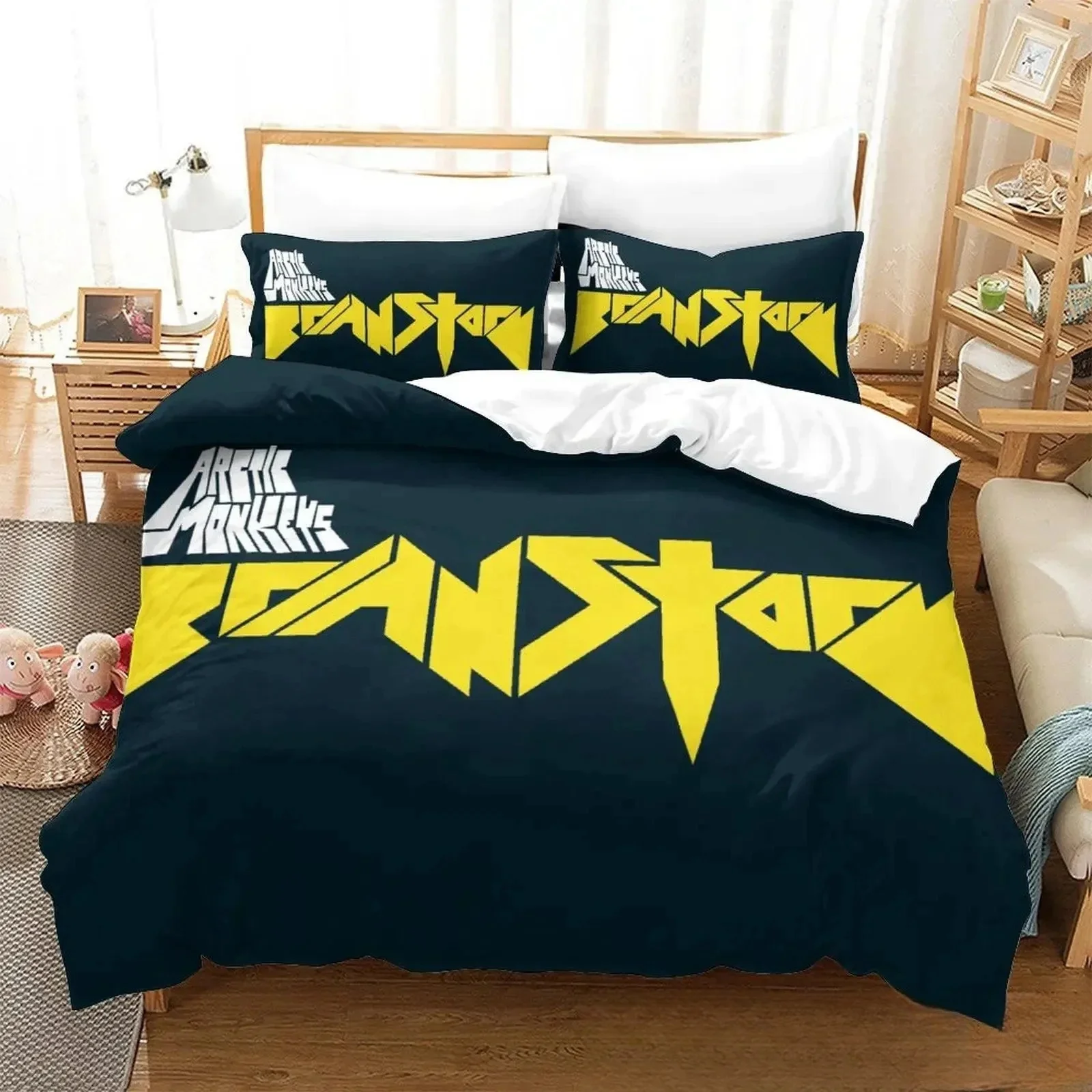 3D Printed Arctic Monkeys Music Band Bedding Set Duvet Cover Bed Set Quilt Cover Pillowcase Comforter king Queen Size Boys Adult