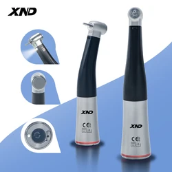 XND Dental 1:5 Increasing Speed Contra Angle Handpiece with Fiber Optic Red Ring Internal Water Spray Apply to ISO E-type Motor