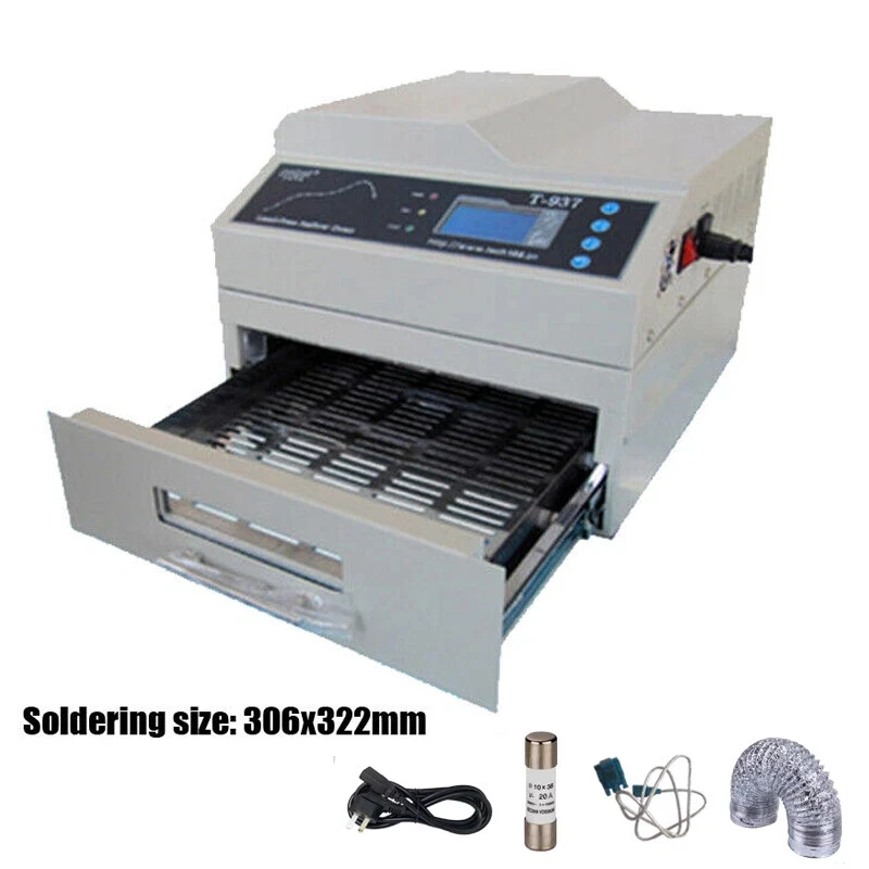 Lead-Free Reflow Oven 2300W Desktop Infrared IC Heater Reflow Soldering Oven Hot Air BGA SMD SMT Reflow Wave Oven PUHUI T-937