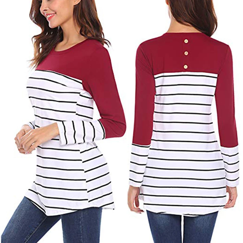 2022 New Womens Pregnant Maternity Clothes Nursing Tops Breastfeeding T-Shirt Pregnancy Maternity Breastfeeding Striped S623