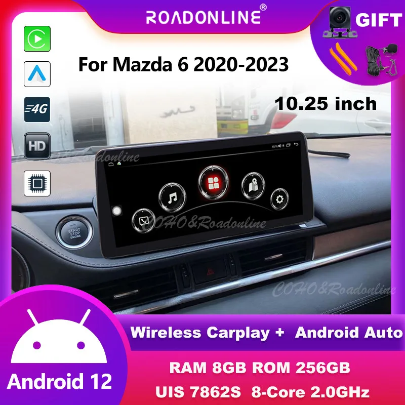 

Для Mazda 6 2020-2023 10,25 ''Android 12 Octa Core 1920*720 8 + 256G Gps Авторадио автомобильный мультимедийный плеер