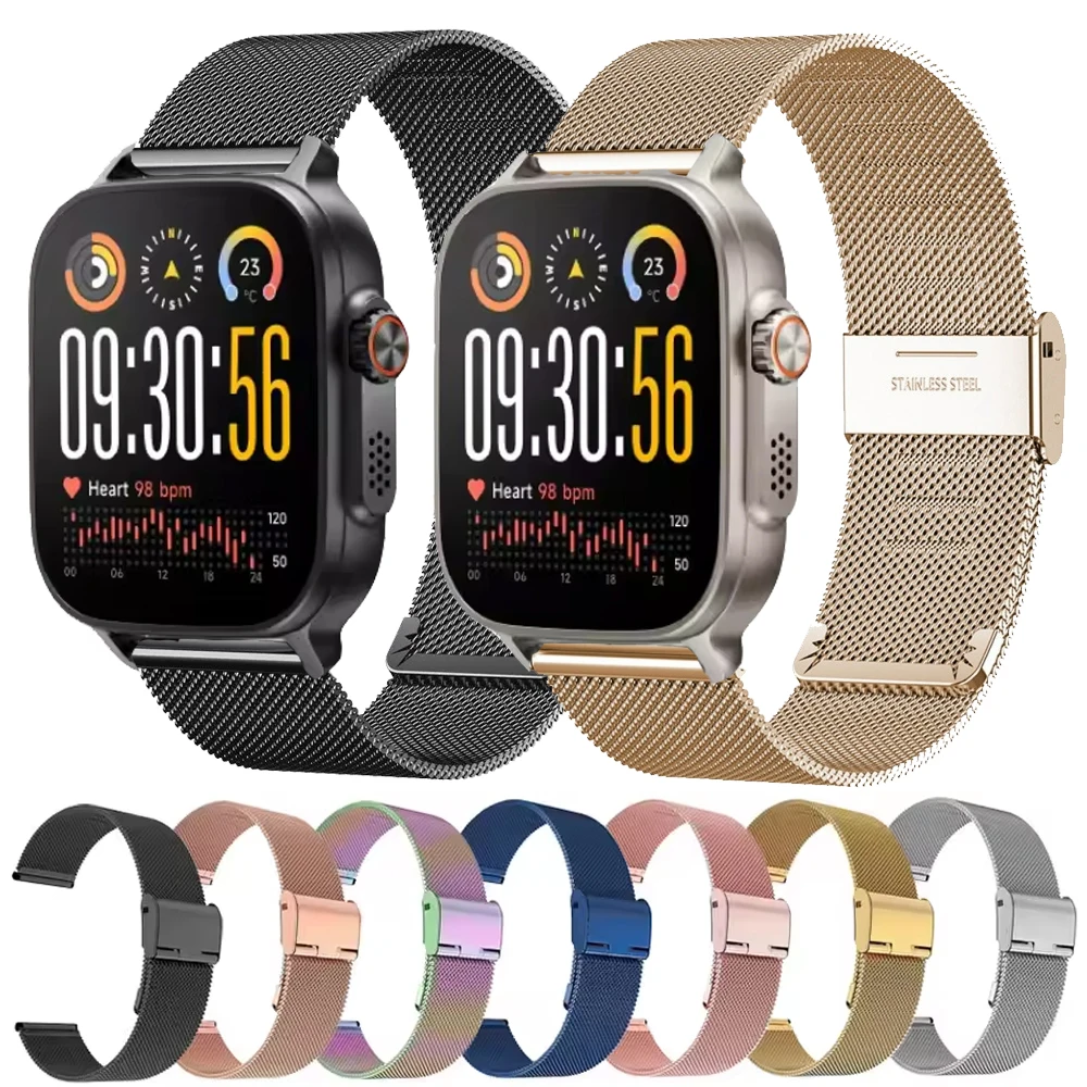 22 mm Metall-Milanese-Armband für Realme Watch 5/Realme S2 S S Pro, Edelstahl-Ersatzarmband für Realme 2 2 Pro/3 3 Pro