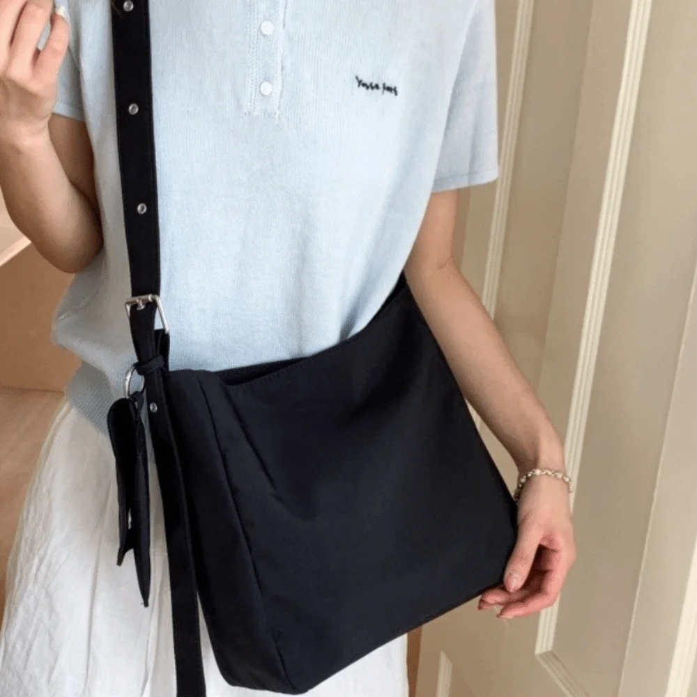 

Trendy Solid Color Square Tote Bag Versatile Stylish Canvas Shoulder Bag Leisure Large Capacity Women's Handbags Handbags