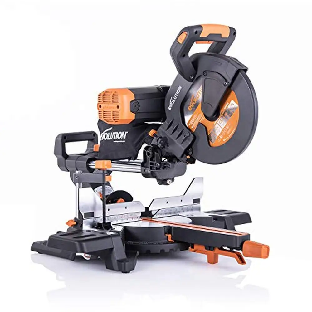 10-Inch Dual Bevel Sliding Miter Saw Multi-Material Cutting Tool Metal Plastic Wood 45°-45° Angle No Sparks Cool Touch Power