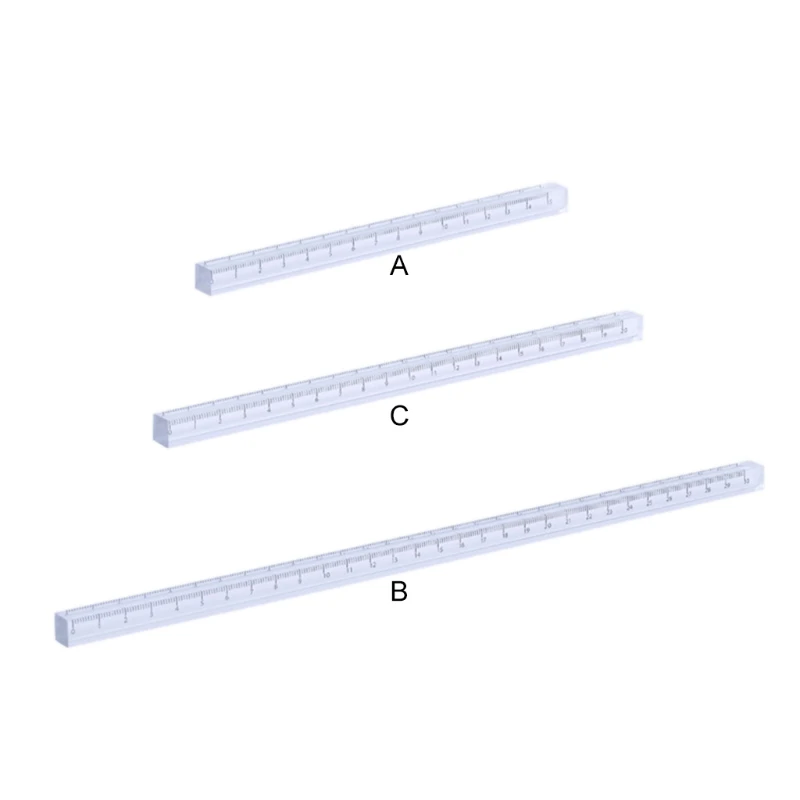 Transparent Acrylic Ruler Measuring Range 0-12 Inches Clear Accurate Scales Portable Mathematics Ruler for Artists Kids