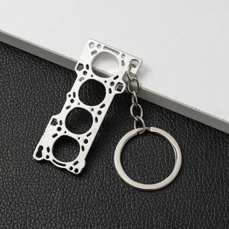 mechanical keychain Tuning Keychain Car Modification Cylinder Head Engine Gasket Model Keychain Key Ring DIY Key Chain For F1