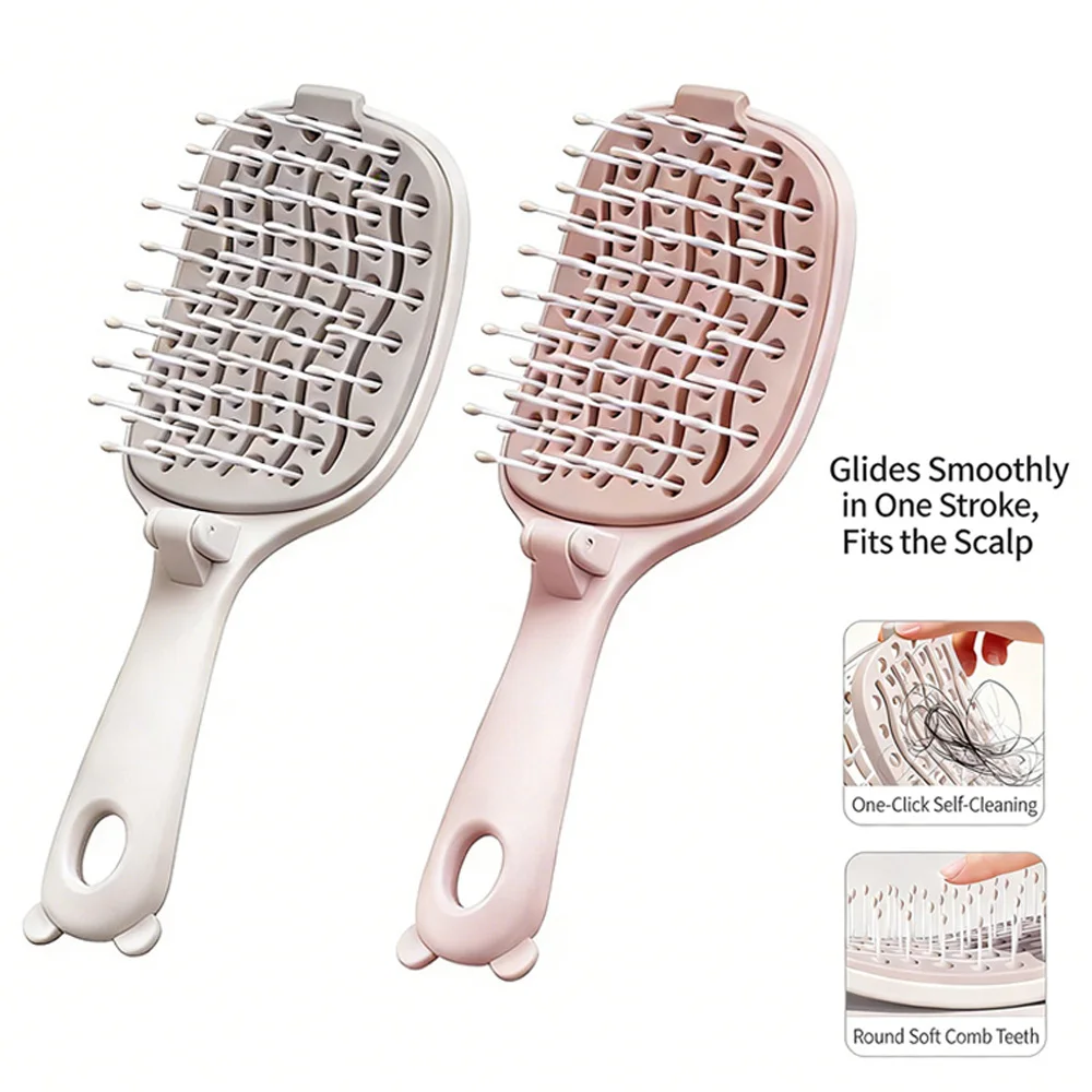Anti Static Massage Comb Self Cleaning Hair Brush Cleaning Net Cover Hair Brush Salon Hair Massage Scalp Comb Air Cushion Brush