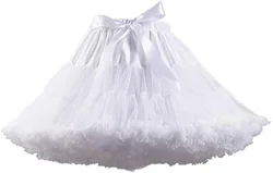 Petticoat Women Lolita Cosplay Petticoat A-Line Puffy Tutu Skirt Layered Ballet Pettiskirts Big Bowknot Underskirt