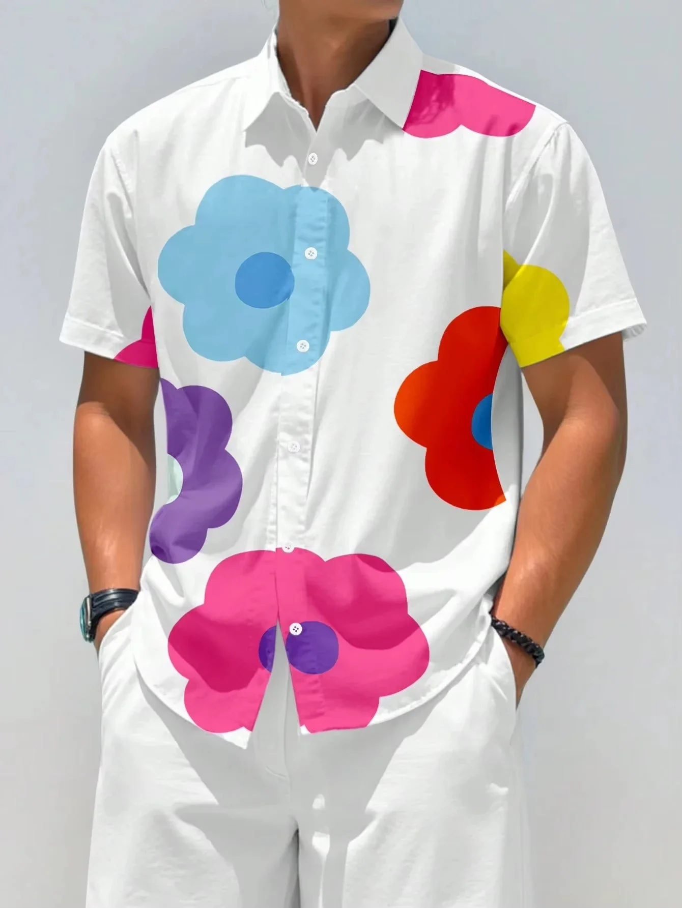 Hawaii Style Beach Short Sleeve Men's Shirt 3D Printing Breathable Polyester Casual Loose Fit Summer Fashion Urban Shirt