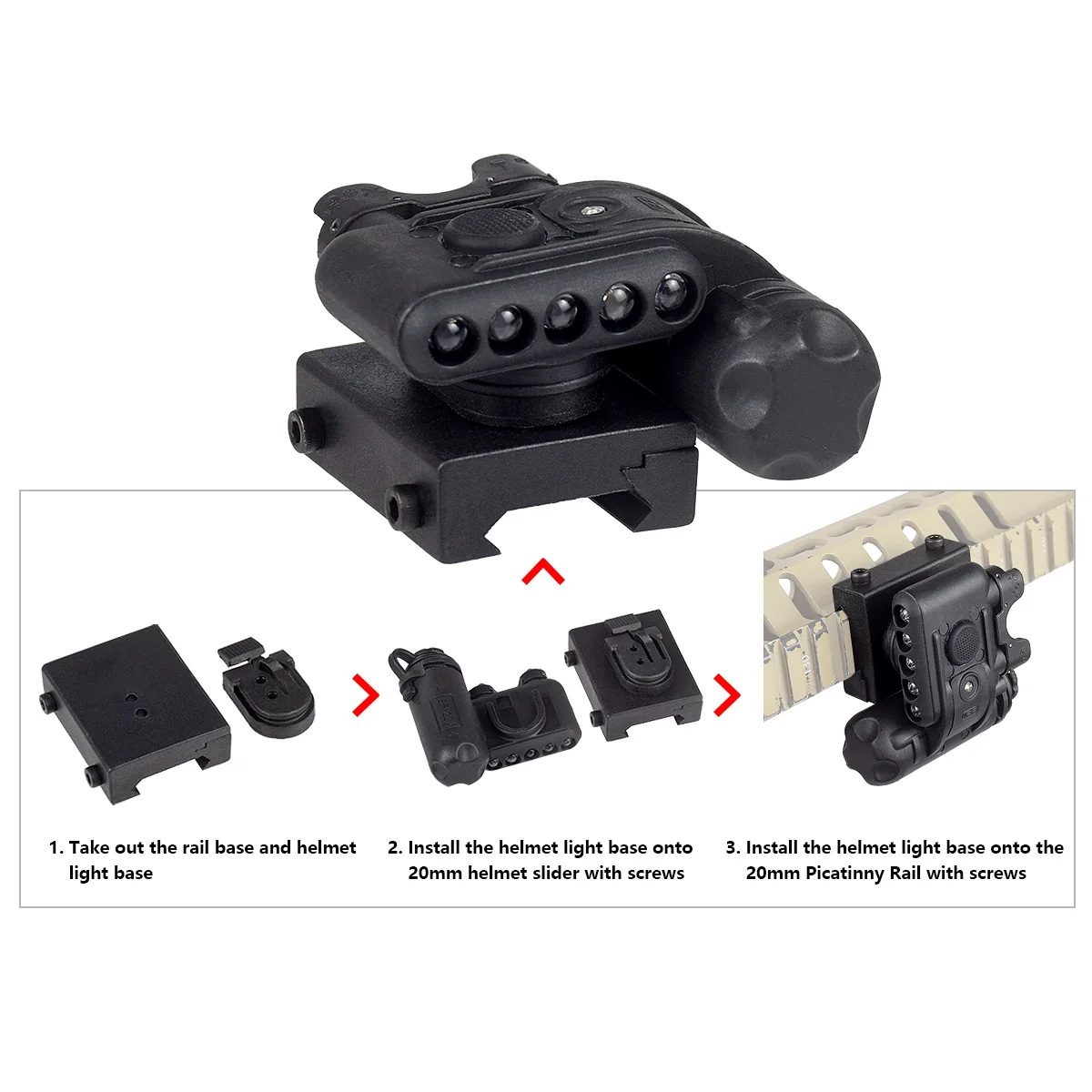 التكتيكية الادسنس كشف إشارة في الهواء الطلق سلاح الصيد مصباح يدوي الملحقات LED غطاء الصيد ضوء FMA خوذة مشاعل السلامة #5