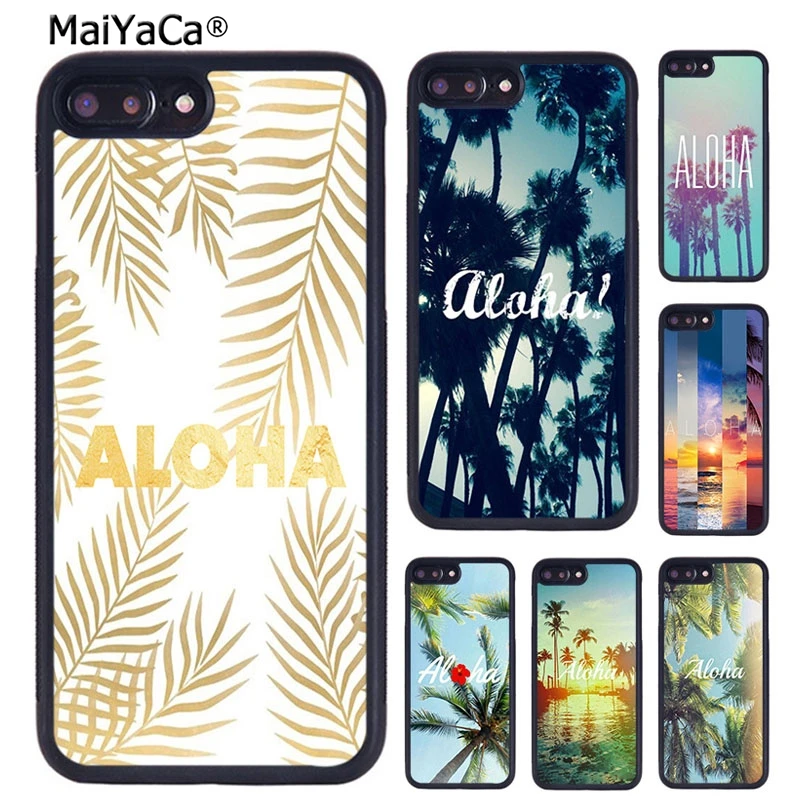 MaiYaCa Aloha Hawaii Hawaiian Beach Palms Phone Case For iPhone 16 15 14 XR XS 11 12 13 Pro MAX Plus coque Cover Shell