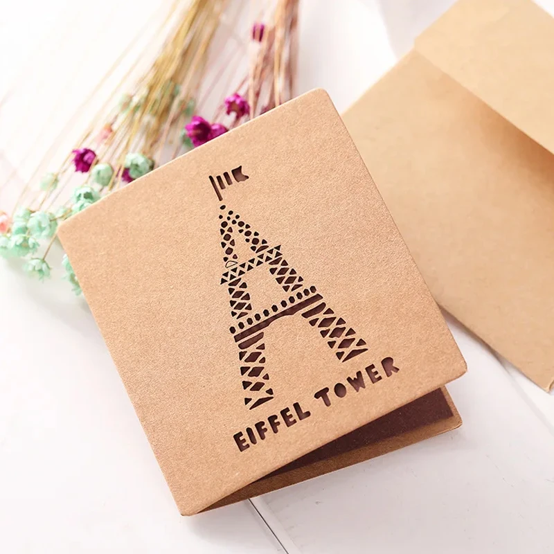 10pcs/Handmade Greeting Cards, New Year Cards, Hollowed Out Creative Love Gift Cards