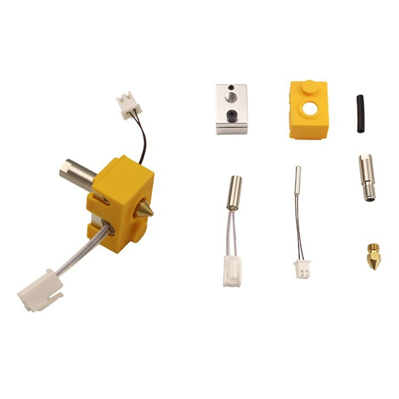 3D Printer Parts Hotend Extrusion Head Nozzle Thermistor Heating Rod Heating Block And Silicone Sleeve Artillery Hornet