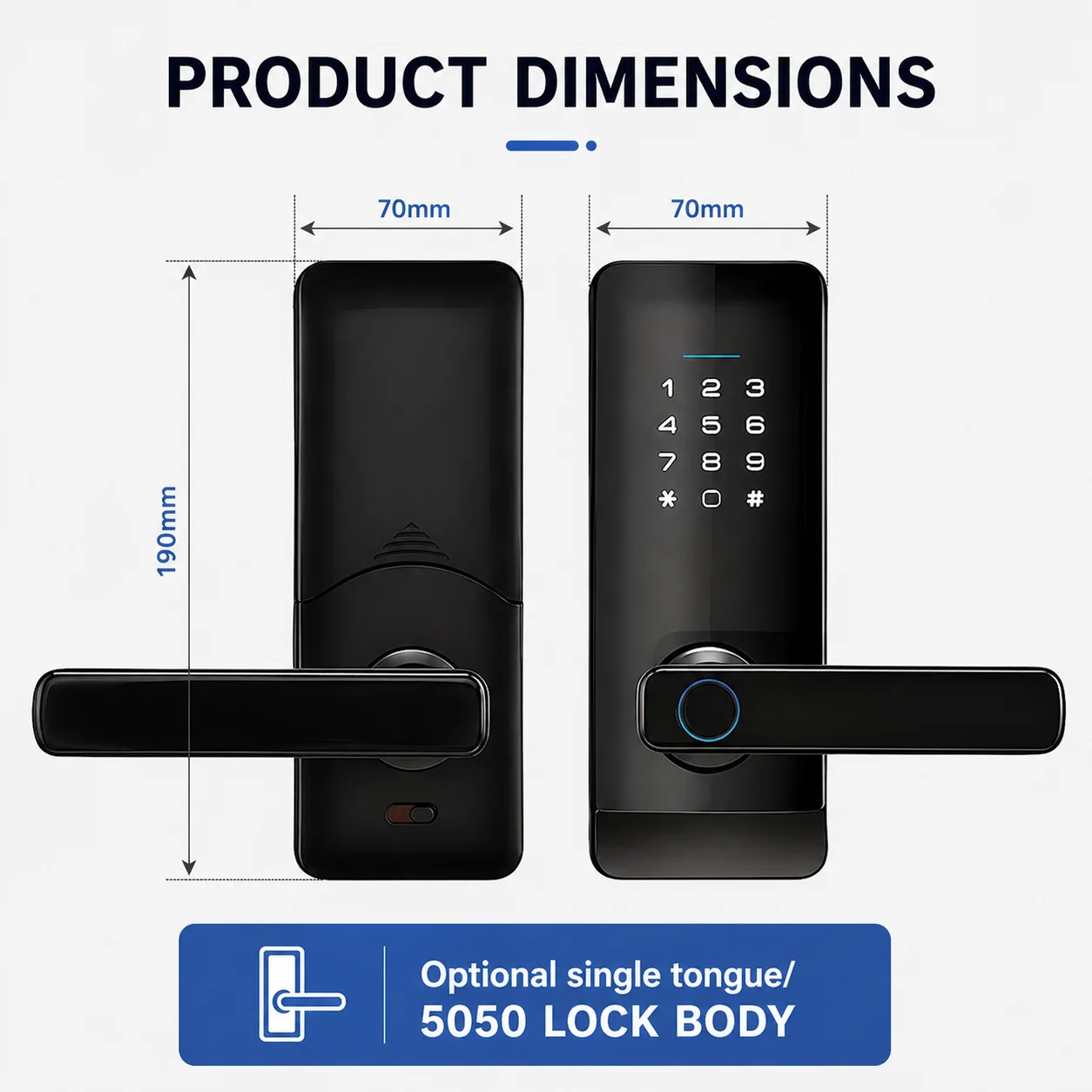 Bluelock Tuya App Biometric Fingerprint TTlock Smart Lock Keyless Cloud Storage Aluminum Alloy Wood/Aluminum Security Home Model