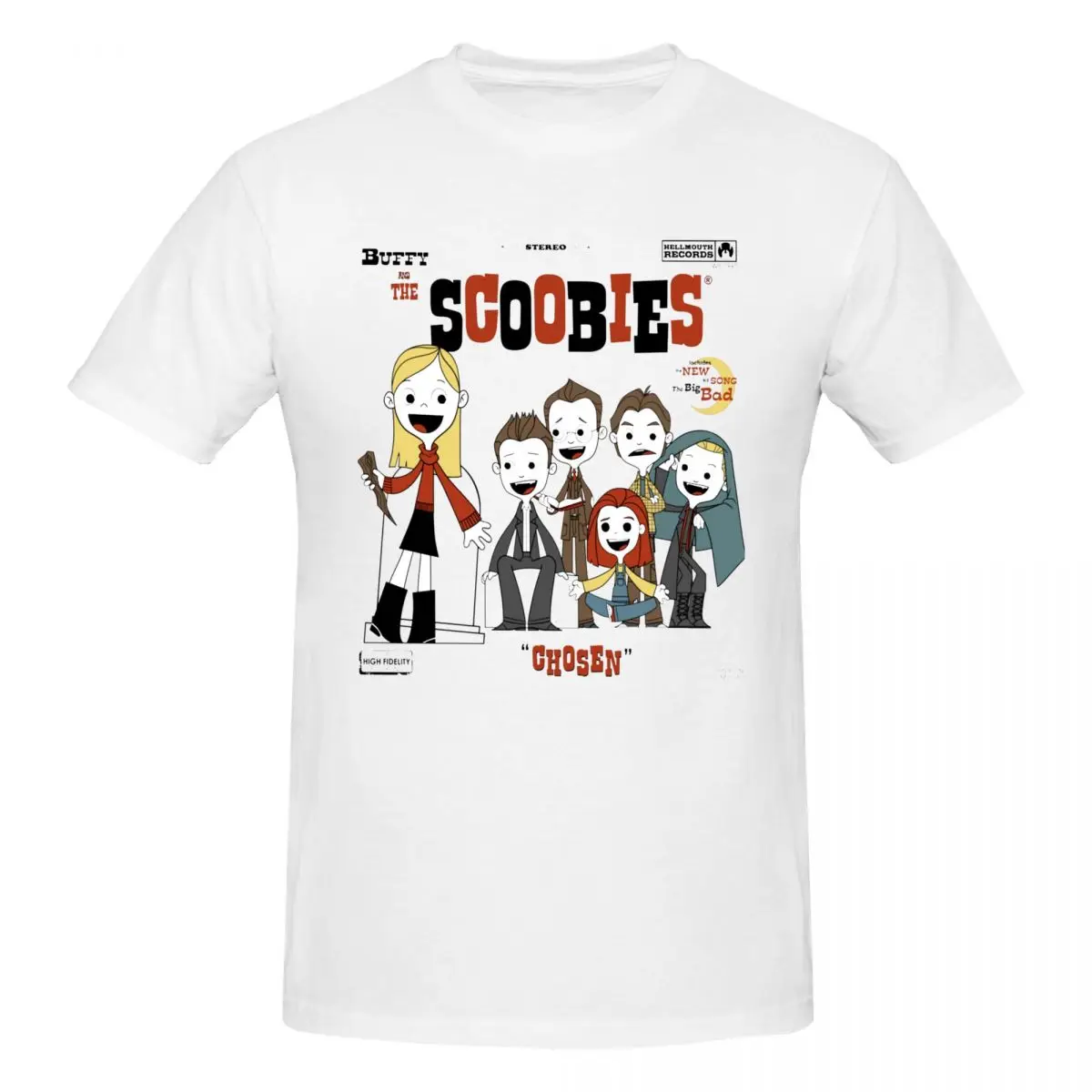 Men Buffy The Vampire Slayer Buffy And The Scoobies Cartoon T Shirt Vintage Plus Size Cotton Crewneck Sleeve Shirts