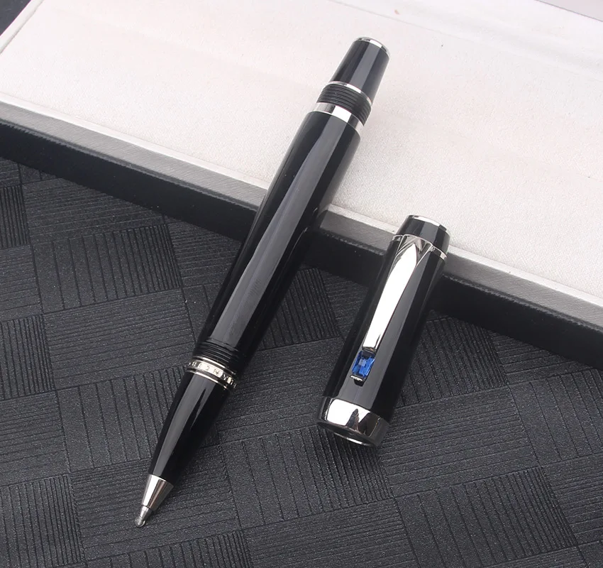 

High Qulity Black Resin M B Bohemia Ballpoint Pen Rollerball Pen Novel Design Writing Ink Fountain Pen with Random Color Crystal