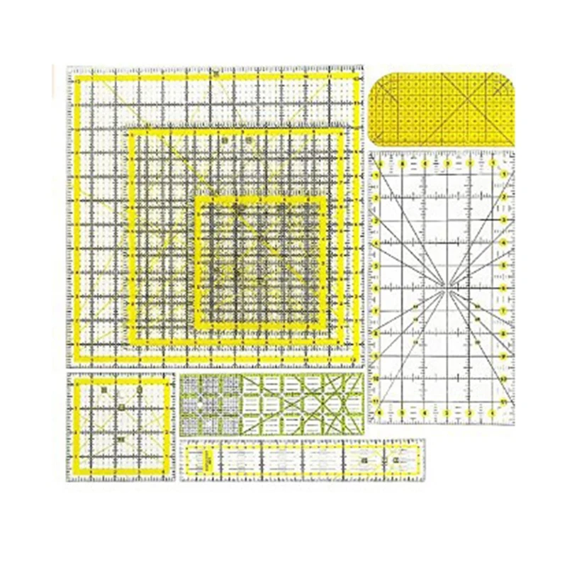 Quilting Rulers Ruler Quilting Templates Fabric Cutting Ruler With Non-Slip Rings