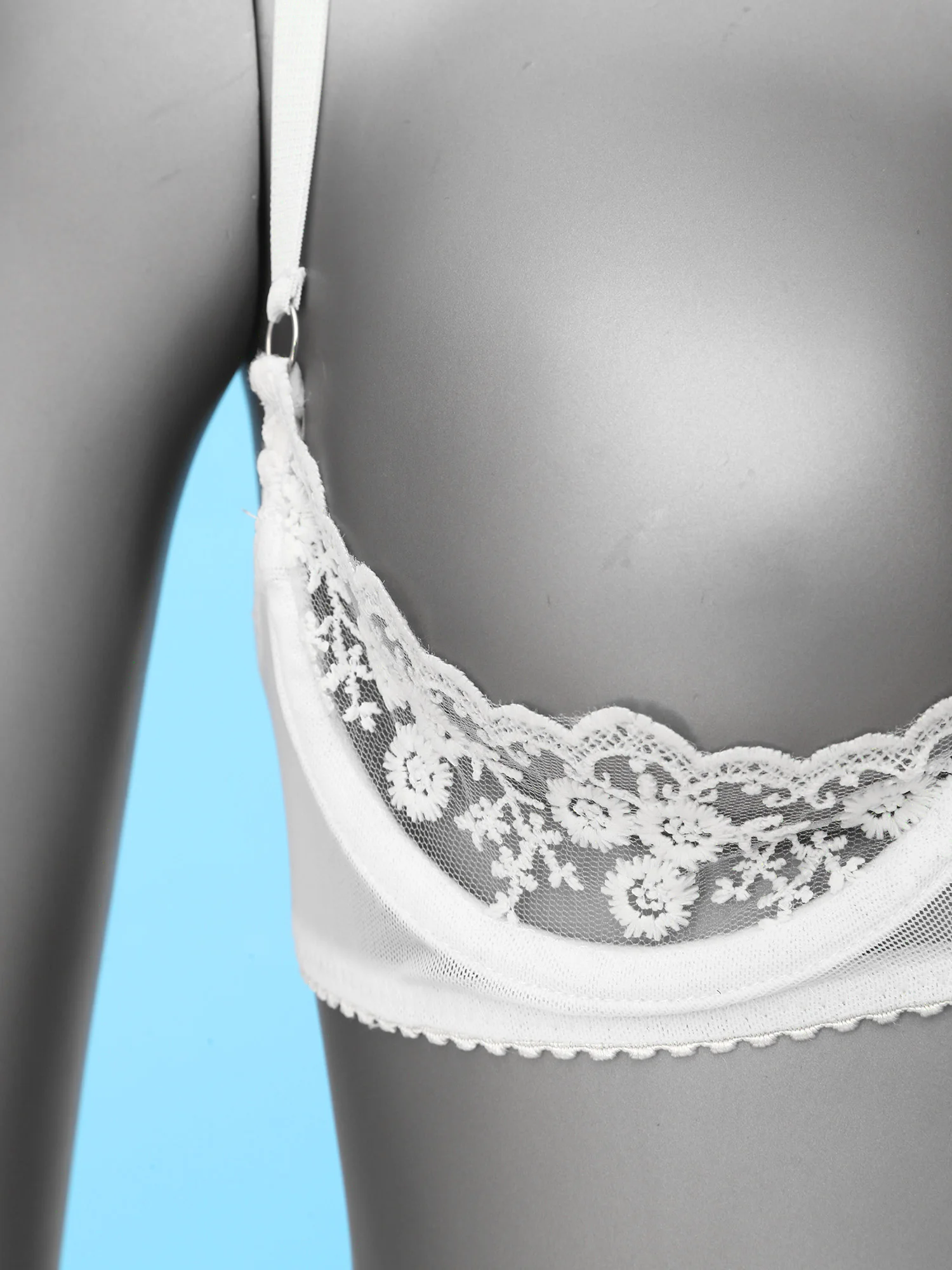 Womens Hiánytalan csipkével Átlátszó Tárt Alsónemű nyílt mellkasi Melltartó Fehérnemű sexi Alkalmazkodó m underwire Betol -ig bralette nightwear