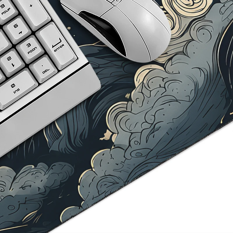 Mouse Pad Gamer Crescent Moon Dark Clouds XL Computer Mousepad XXL Desk Mats Office Natural Rubber Soft Mouse Mats