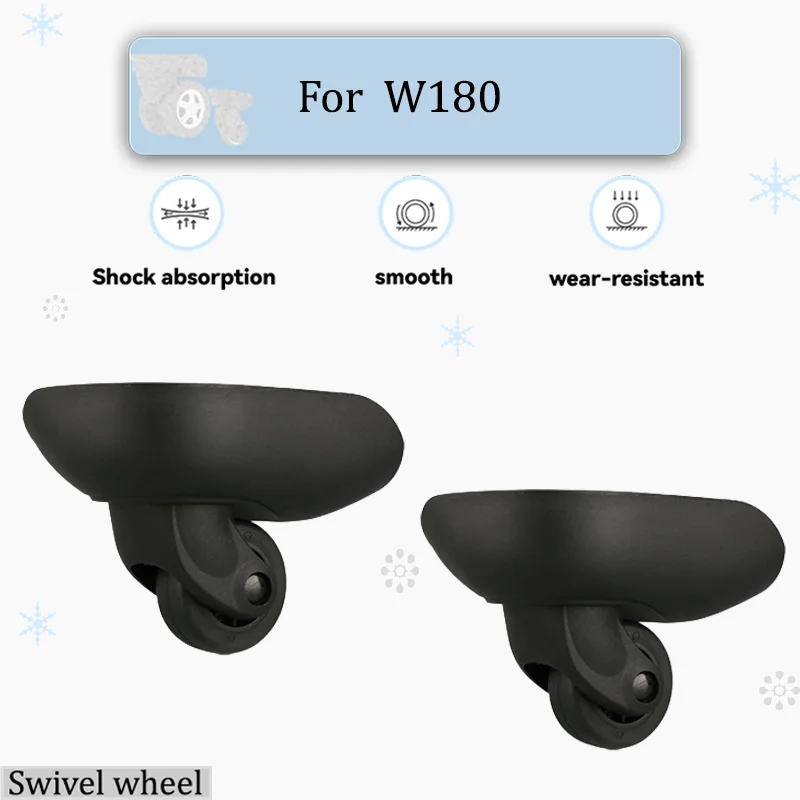 

For W180 Ultra-Quiet Luggage Wheel Set Silent Glide 360° Smooth Rotation Convenient Replacement for Most Suitcases