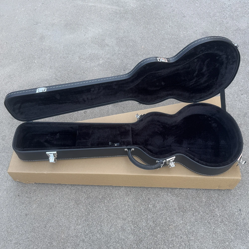 حافظة جيتار عالية الجودة للقيثارات الكهربائية LP/Les Paul، حافظة صلبة سوداء مع بطانة سوداء