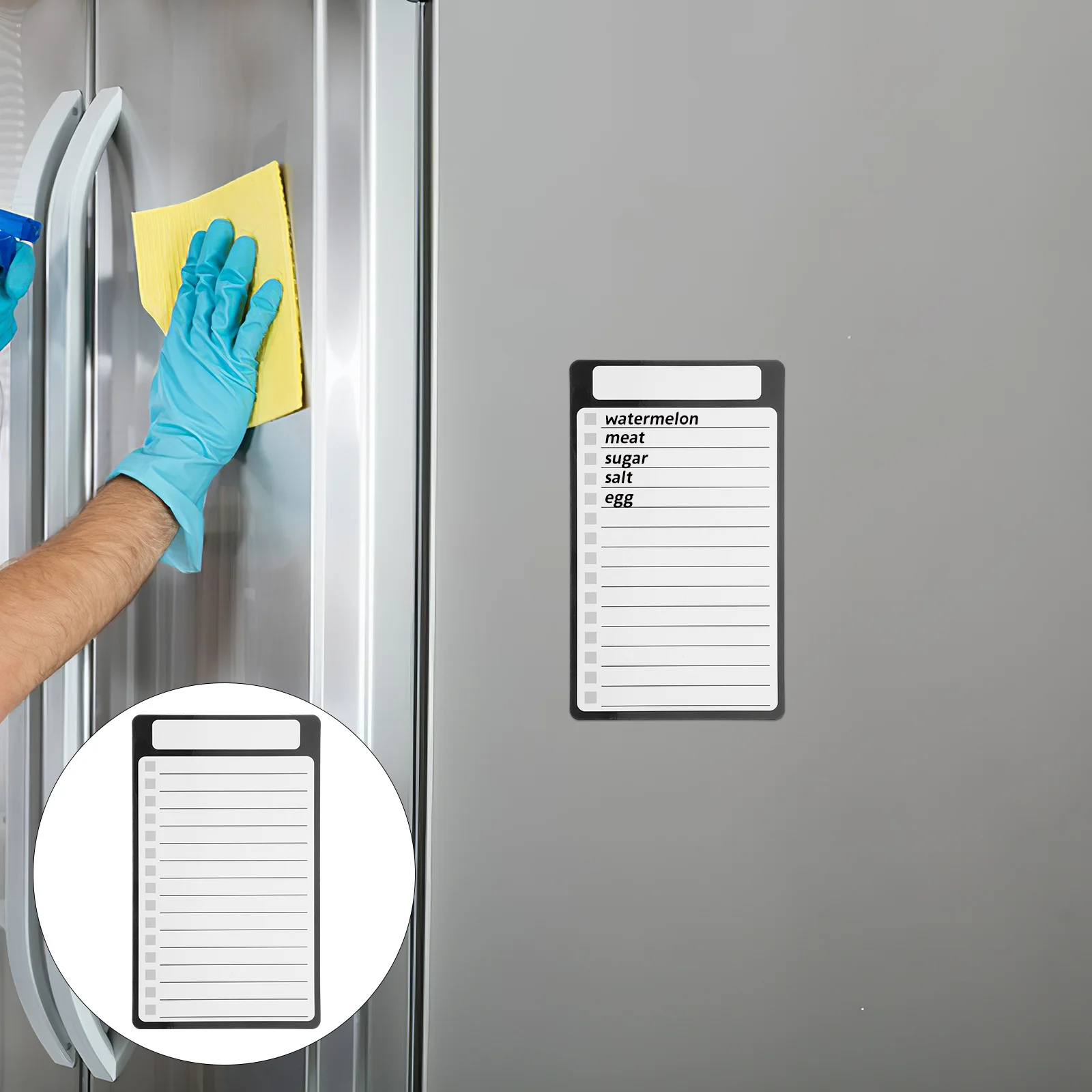 وسادة قائمة البقالة المغناطيسية للثلاجة أسبوعيًا للقيام بقائمة المفكرة ذات التصميم الحديث المعدني المفكرة المغناطيسية اللاصقة للثلاجة #3