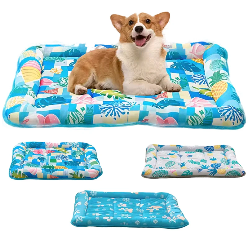 

Pet Cool Pad Mat Square Dog Paw Print Comfortable Breathable Cat Mat Cool Cat Nest Pet Printed Ice Pad Pet Supplies Summer Dog