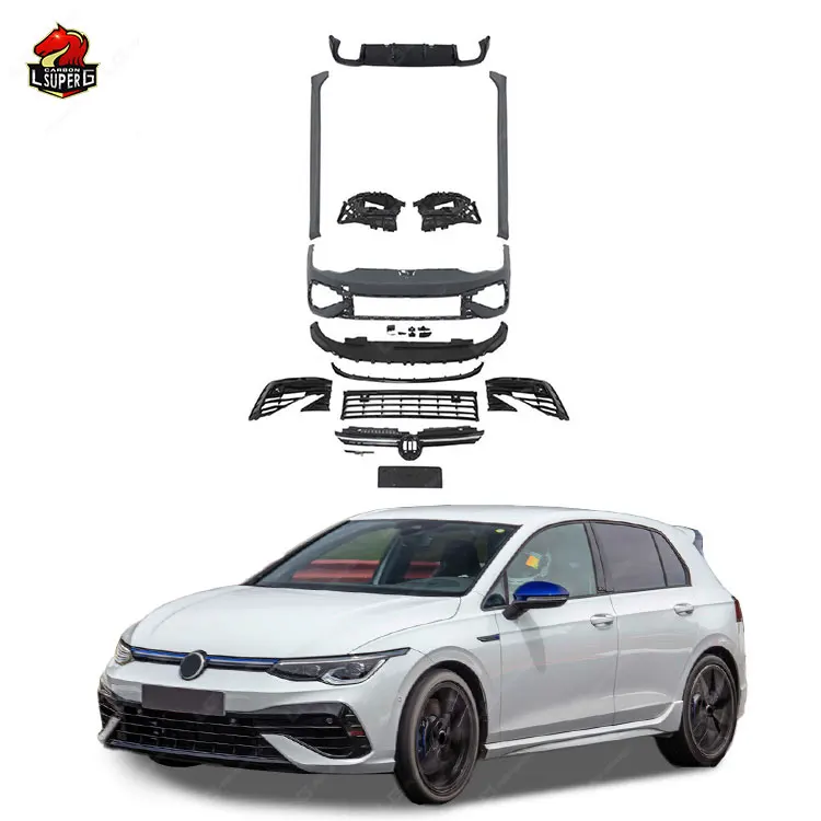 

Factory Price!Upgrade to 8R Style Body Kit for Volkswagen Golf 8 Bodykit Front Bumper Front Lip Rear Diffuser Side Skirts Grill