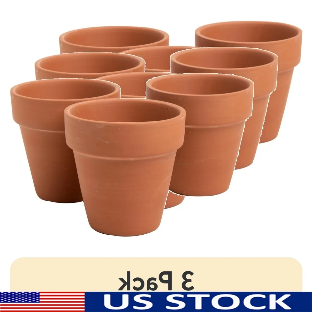 

3 Pack Unpainted Terra Cotta Flower Pots Craft Set Ideal Painting Gardening Home Decor
