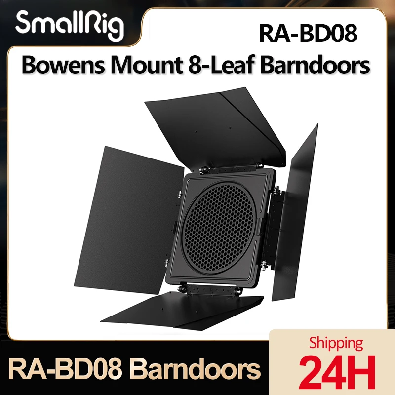 

Smallrig RA-BD08 Bowens Mount 8-leaf Barndoors Aluminum Alloy Barndoors with Honeycomb Grid for Photography Light