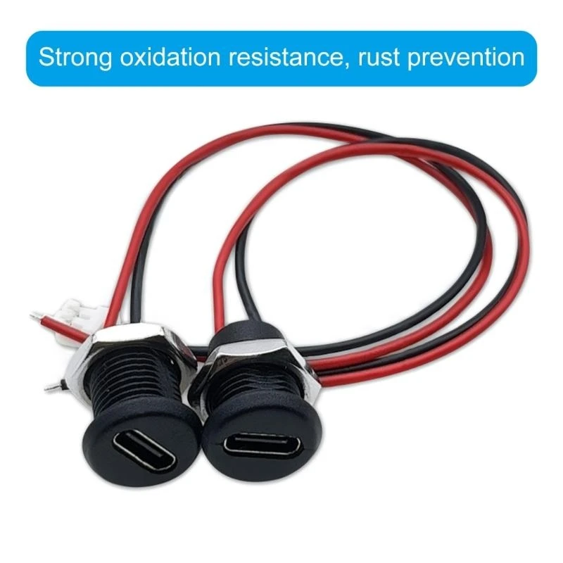 

5Pcs Charging Device Socket Female Socket Charging With Wire