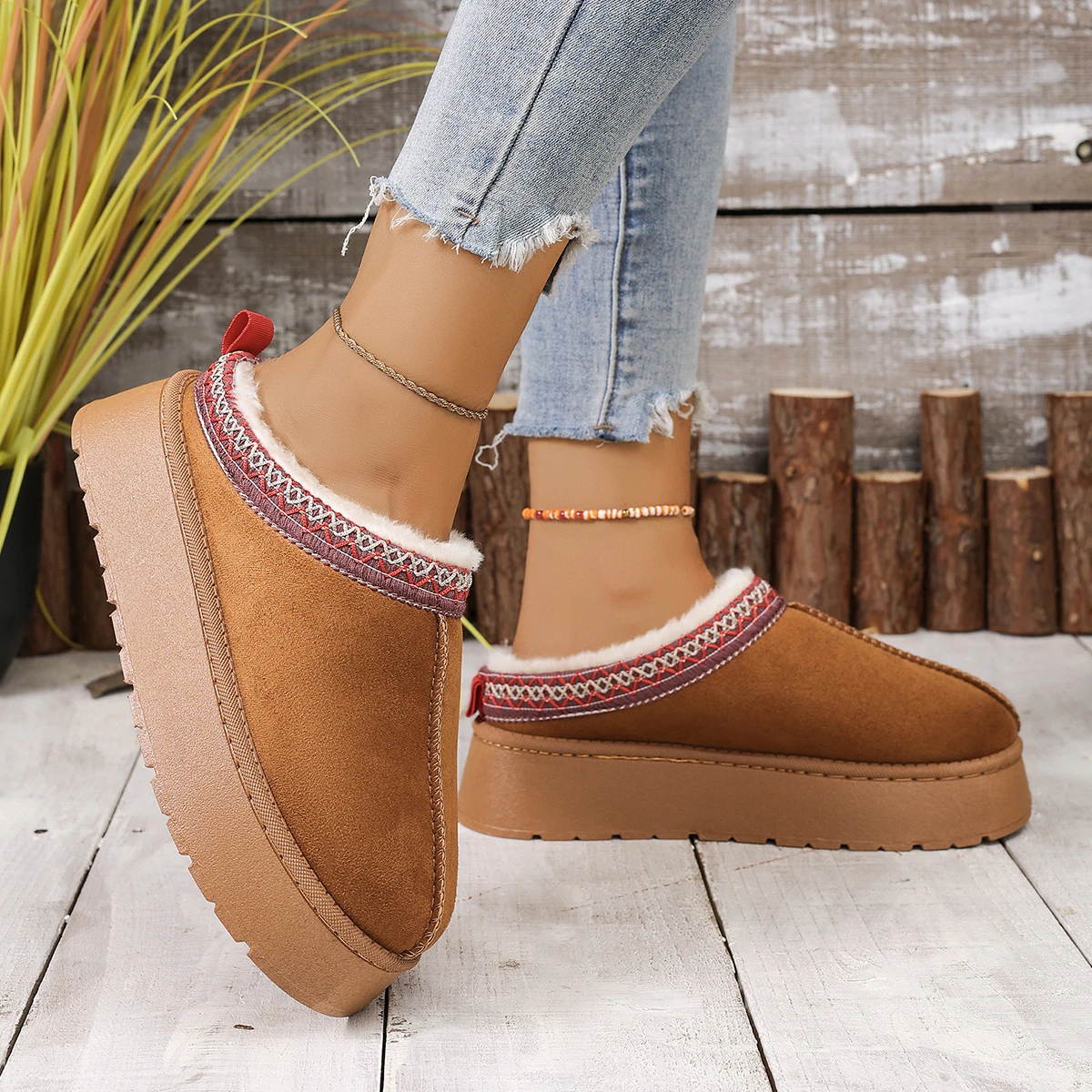 Cotton Slippers for Women's Outdoor Wear 2026 New Autumn and Winter, with Thick Sponge Cake Sole and Half Toe, Semi Slippers